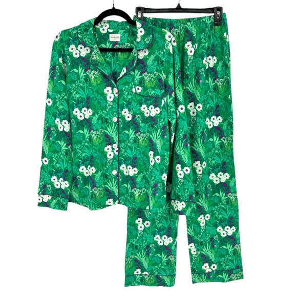 Bed Head PJs Forever Floral Classic Stretch Jersey PJ Set Green Purple Size XS - Picture 1 of 14